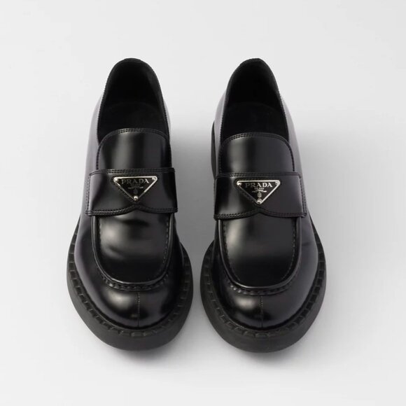 Prada Glossy Black Loafers - Picture 1 of 12